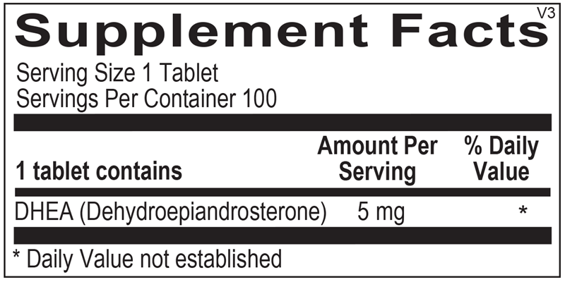 Ortho Molecular DHEA Tablets (Micronized) 5mg - 100 Tablets