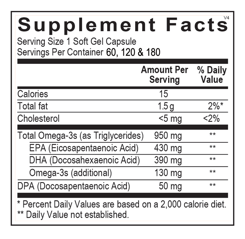Ortho Molecular Products Orthomega Fish Oil 950mg 60 Capsules