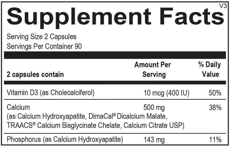 Ortho Molecular - Reacted Calcium - 180 Capsules