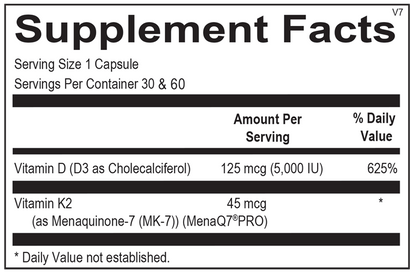 Ortho Molecular Products, Vitamin K2 with D3 60 caps