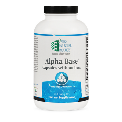 Ortho Molecular Products Alpha Base Caps Without Iron Capsules, 240 Count